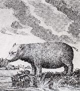 unknow artist hippopotamus,flodhasten eller sjokon,som den ocksa kallades china oil painting artist